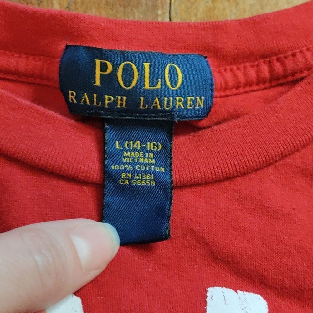 Polo Ralph Lauren shirt size 14 to 16 cotton long sleeve red - Picture 3 of 4